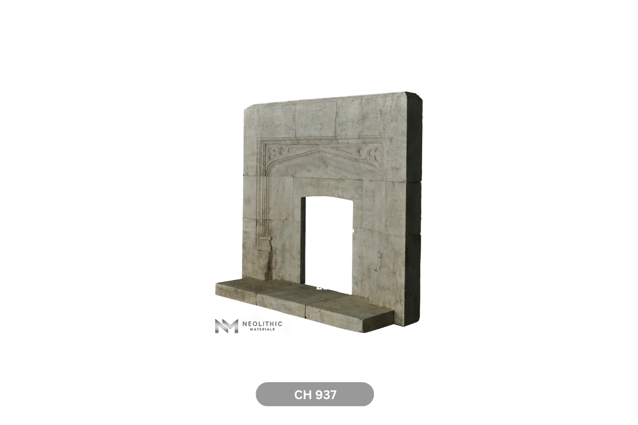 Limestone Fireplace Mantel - Image 3